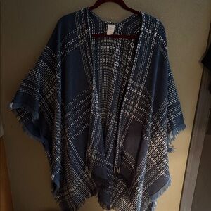 Christopher & Banks Navy and Cream Checkered Wrap